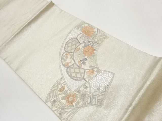 JAPANESE KIMONO / HIRAKI NAGOYA OBI / SAGARA KNOTS / GINSAI / FLOWERS